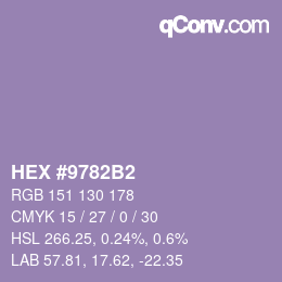 Color code: HEX #9782B2 | qconv.com