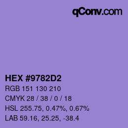 カラーコード: HEX #9782D2 | qconv.com