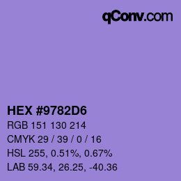 Color code: HEX #9782D6 | qconv.com