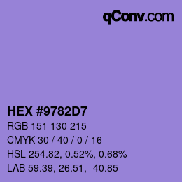カラーコード: HEX #9782D7 | qconv.com