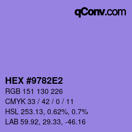 カラーコード: HEX #9782E2 | qconv.com