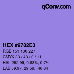 カラーコード: HEX #9782E3 | qconv.com