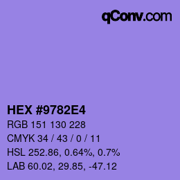 颜色代码: HEX #9782E4 | qconv.com