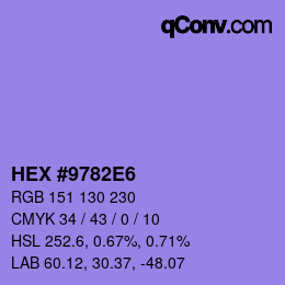 カラーコード: HEX #9782E6 | qconv.com