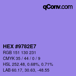 Color code: HEX #9782E7 | qconv.com