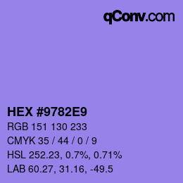 颜色代码: HEX #9782E9 | qconv.com