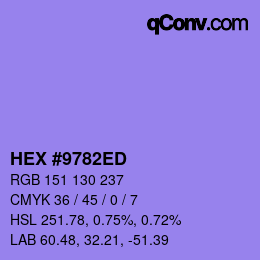 Color code: HEX #9782ED | qconv.com