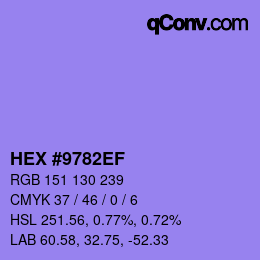 Color code: HEX #9782EF | qconv.com