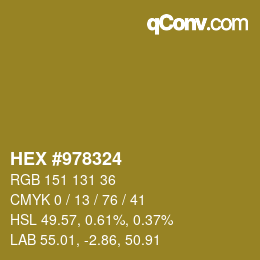 カラーコード: HEX #978324 | qconv.com