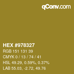颜色代码: HEX #978327 | qconv.com