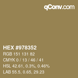 カラーコード: HEX #978352 | qconv.com