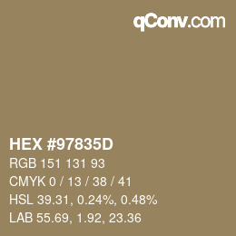 カラーコード: HEX #97835D | qconv.com