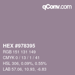 颜色代码: HEX #978395 | qconv.com
