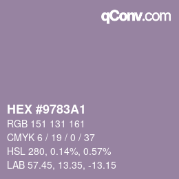 カラーコード: HEX #9783A1 | qconv.com