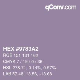 カラーコード: HEX #9783A2 | qconv.com