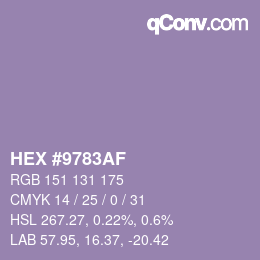 颜色代码: HEX #9783AF | qconv.com