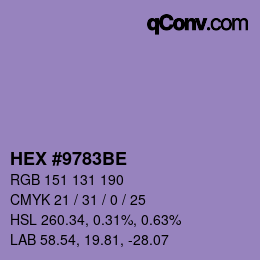 カラーコード: HEX #9783BE | qconv.com
