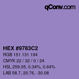 Farbcode: HEX #9783C2 | qconv.com