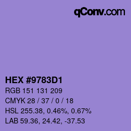 カラーコード: HEX #9783D1 | qconv.com