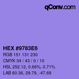 カラーコード: HEX #9783E6 | qconv.com