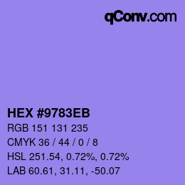 カラーコード: HEX #9783EB | qconv.com