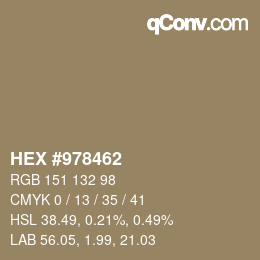 カラーコード: HEX #978462 | qconv.com