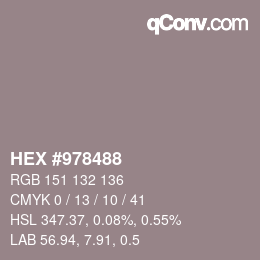 颜色代码: HEX #978488 | qconv.com