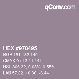 颜色代码: HEX #978495 | qconv.com