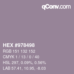 カラーコード: HEX #978498 | qconv.com