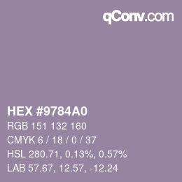 Color code: HEX #9784A0 | qconv.com