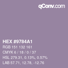 カラーコード: HEX #9784A1 | qconv.com