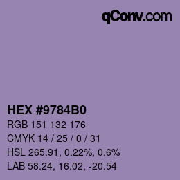 Color code: HEX #9784B0 | qconv.com