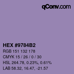 カラーコード: HEX #9784B2 | qconv.com