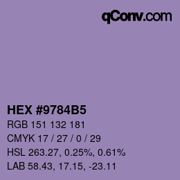 Color code: HEX #9784B5 | qconv.com