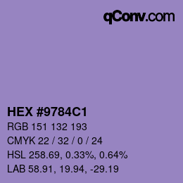 カラーコード: HEX #9784C1 | qconv.com