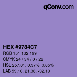 Color code: HEX #9784C7 | qconv.com
