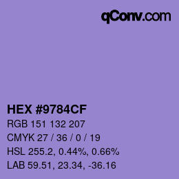 カラーコード: HEX #9784CF | qconv.com