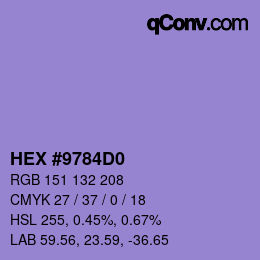 カラーコード: HEX #9784D0 | qconv.com