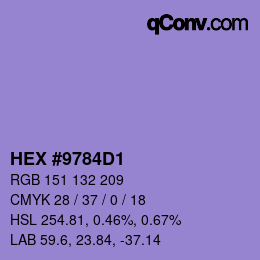 カラーコード: HEX #9784D1 | qconv.com