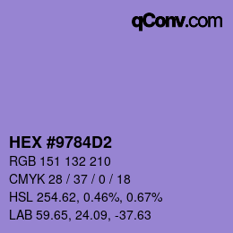 カラーコード: HEX #9784D2 | qconv.com