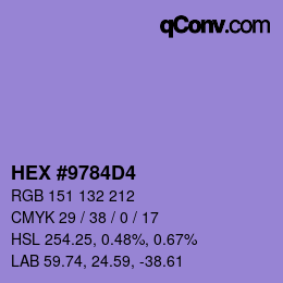 Color code: HEX #9784D4 | qconv.com