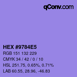 カラーコード: HEX #9784E5 | qconv.com