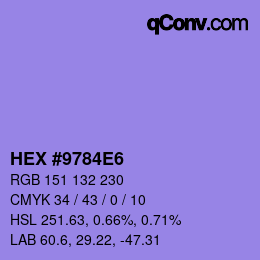 カラーコード: HEX #9784E6 | qconv.com