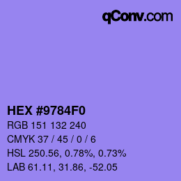 颜色代码: HEX #9784F0 | qconv.com