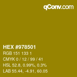 カラーコード: HEX #978501 | qconv.com
