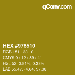 Color code: HEX #978510 | qconv.com