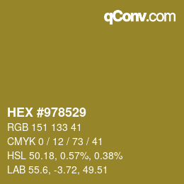カラーコード: HEX #978529 | qconv.com