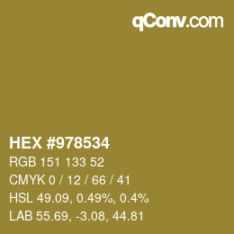 カラーコード: HEX #978534 | qconv.com