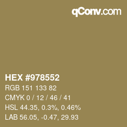 カラーコード: HEX #978552 | qconv.com