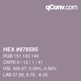 カラーコード: HEX #978595 | qconv.com